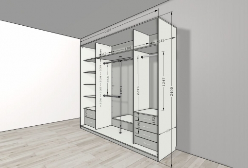 Шкаф-купе NOVA – три двери, цвет White base-Bianco (Белый базовый-Бьянко) 3