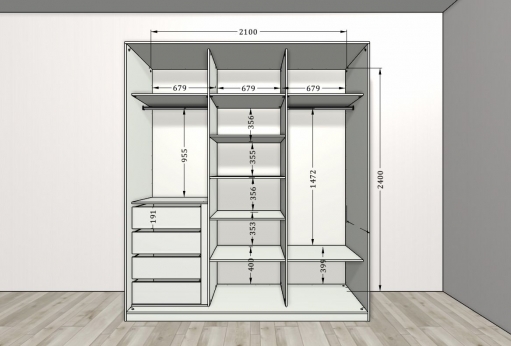 Шкаф Flat – черный матовый, 3 двери 4